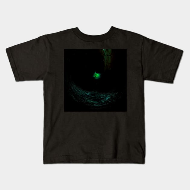 Digital collage and special processing. Dark place. Dark water. Something glows there. Kids T-Shirt by 234TeeUser234